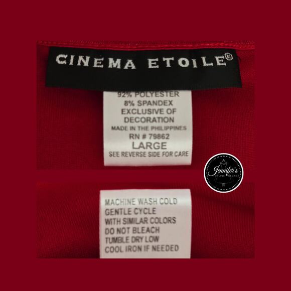 Cinema Etoile Vintage Red Lace Camisole Tank Top Size Large - Picture 8 of 12